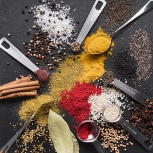 top-view-spoons-with-colorful-spices